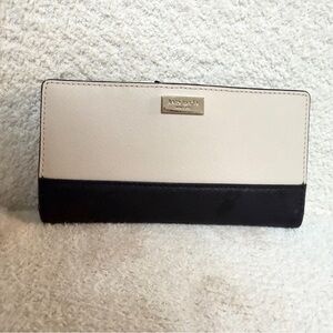 kate spade Two-Tone Cream and Black Continental Long Wallet